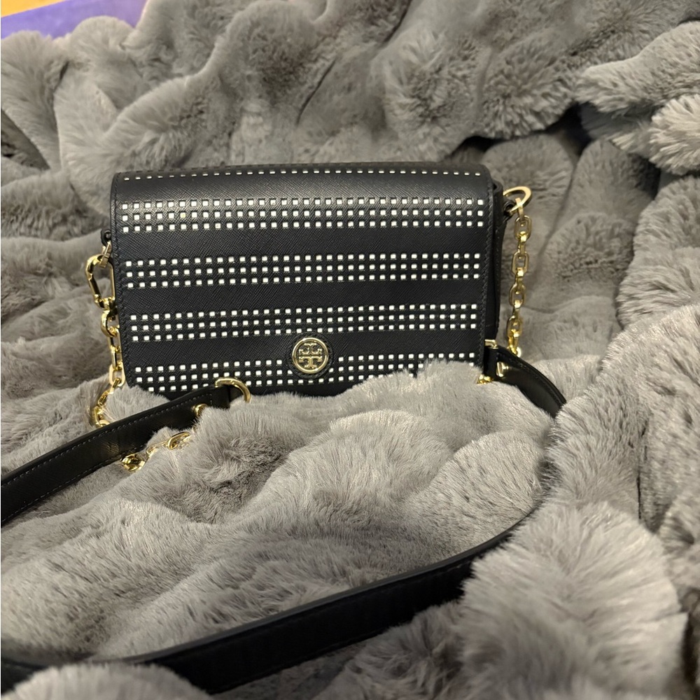 Tory Burch Black and Gold Crossbody Bag